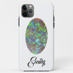 Funda Para iPhone 11 Pro Max Estuche Opal para iPhone Gemstone Oval Cabochon
