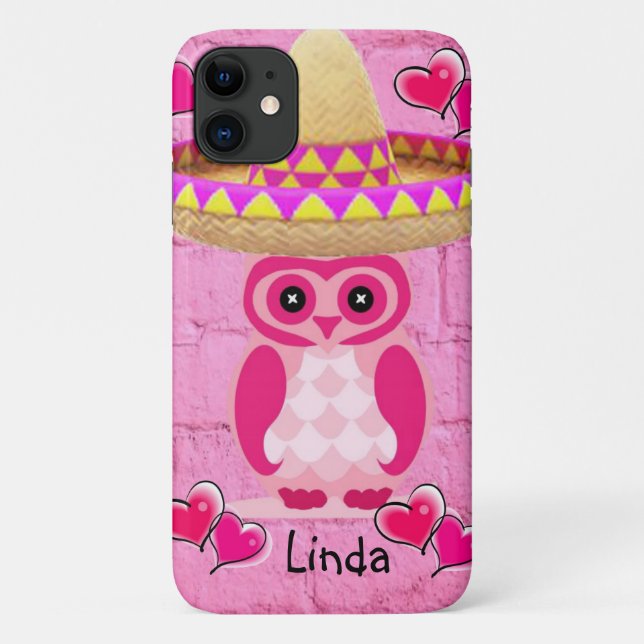 Funda De Case-Mate Para iPhone Estuche Owl Pink Iphone (Reverso)
