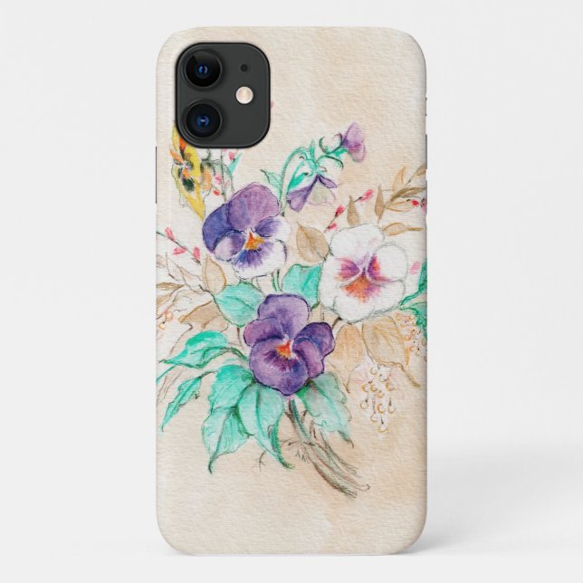 Funda De Case-Mate Para iPhone Estuche Pansies Bouquet iPhone / iPad (Reverso)