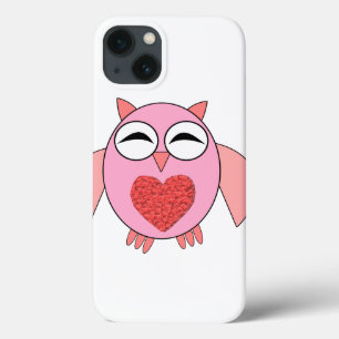 Funda Para iPhone 13 Estuche para iPad de búho de amor rosa