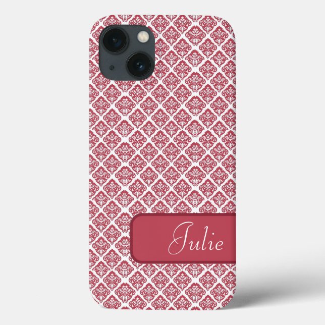 Funda De Case-Mate Para iPhone Estuche para iPad de Damask rojo personalizado (Reverso)