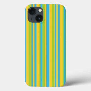Funda Para iPhone 13 Estuche para iPad de moda: franjas turquesa, amari