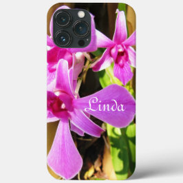 Funda Para iPhone 13 Pro Max Estuche para iPhone 10 - 13 Orquídea rosa tropical