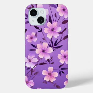 Funda Para iPhone 15 Estuche para iPhone 15 con diseño floral rosa