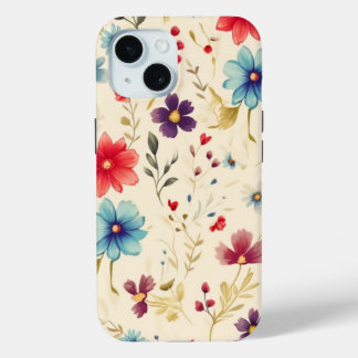 Funda Para iPhone 15 Estuche para iPhone 15 con elegante diseño floral
