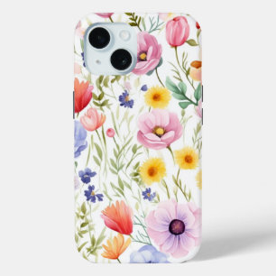 Funda Para iPhone 15 Estuche para iPhone 15 Phone con diseño floral de