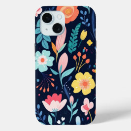 Funda Para iPhone 15 Estuche para iPhone 15 Phone con diseño floral de 