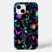Estuche para iPhone 15 Phone con Vibrant Neon Flor