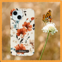 Estuche para iPhone 15 Simple Elegante Diseño Flor