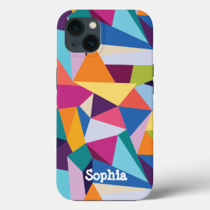 Funda Para iPhone 13 Estuche para iPhone abstracto colorido con texto P