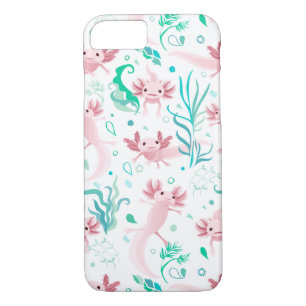 Funda Para iPhone 8/7 Estuche para iPhone Alotta Pink Axolotls White Fun