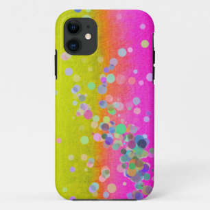Funda Para iPhone 11 Estuche para iPhone amarillo y rosa brillante