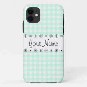 title_seo2 Estuche para iPhone Aqua Gingham Check