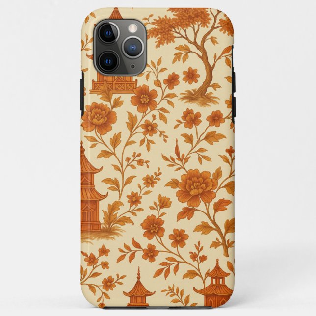 Funda De Case-Mate Para iPhone Estuche para iPhone Autumn Pagoda Chinoiserie (Reverso)