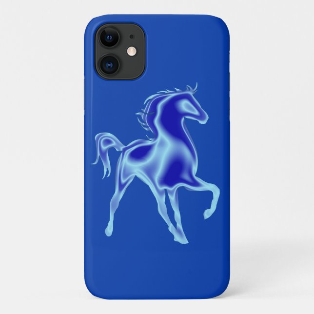 Funda De Case-Mate Para iPhone Estuche para iPhone azul con caballo (Reverso)