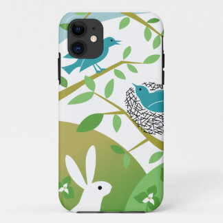 Funda Para iPhone 11 Estuche para iPhone Birds & Bunny Spring