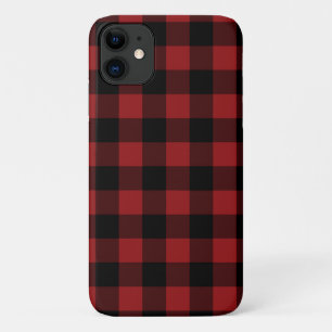 Funda Para iPhone 11 Estuche para iPhone Black and Red Buffalo Plaid Ch