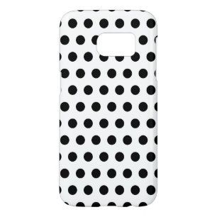 Funda Para Samsung Galaxy S7 Estuche para iPhone blanco con puntos de polka neg