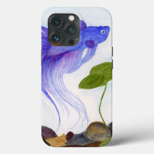 13 Pro Estuche para iPhone Blue Betta Fish Funda Mate