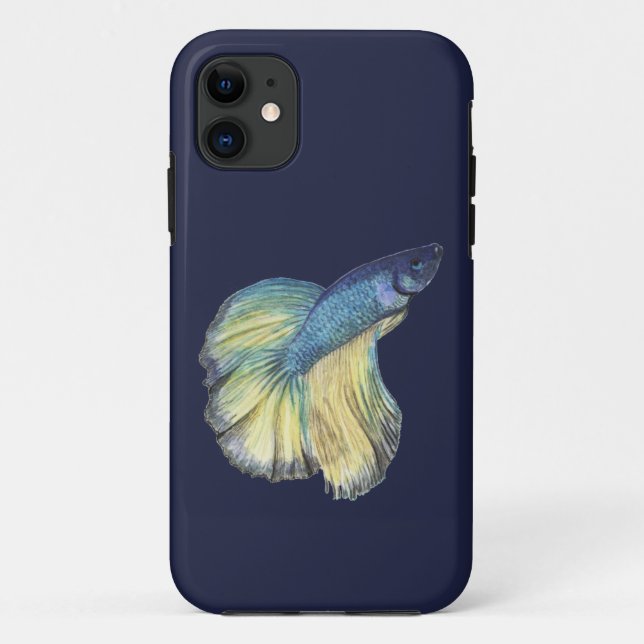 Funda De Case-Mate Para iPhone Estuche para iPhone Blue Betta Fish Funda Mate (Reverso)