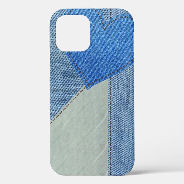Funda De Case-Mate Para iPhone Estuche para iPhone Blue Denim Heart Funda-Mate (Reverso )