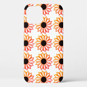 Funda Para iPhone 12 Estuche para iPhone bonito Naranja rosa Floral-Mat