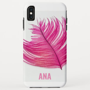 Funda Para iPhone XS Max Estuche para iPhone bonito rosa o plumas poco comú