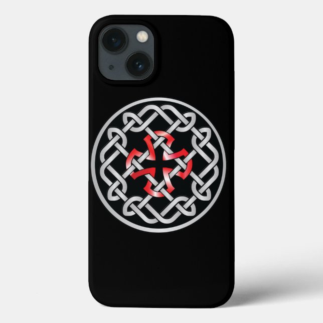 Funda De Case-Mate Para iPhone Estuche para iPhone Celtic Knot Red Metallic (Reverso)