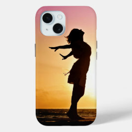 Funda Para iPhone 15 Estuche para iPhone Chica al atardecer