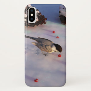 Funda Para iPhone X Estuche para iPhone Chickadee Winter
