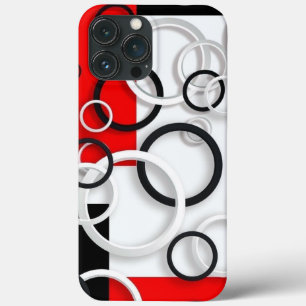 Funda Para iPhone 13 Pro Max estuche para iPhone círculos de color negro, blanc