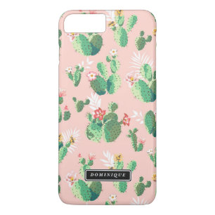 Funda Para iPhone 8 Plus/7 Plus Estuche para iPhone color agua verde patrón Cactus
