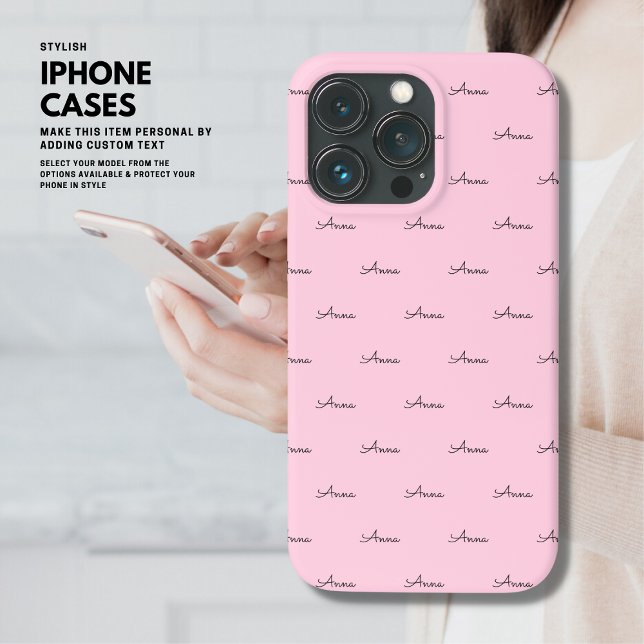 Funda De Case-Mate Para iPhone Estuche para iPhone color rosa de Rubor monograma  (Subido por el creador)