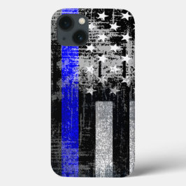 Funda Para iPhone 13 Estuche para iPhone con bandera de la línea azul g