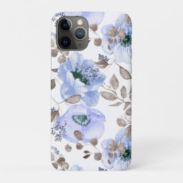 Funda Para iPhone 11 Pro Estuche para iPhone con flores de color azul de mo