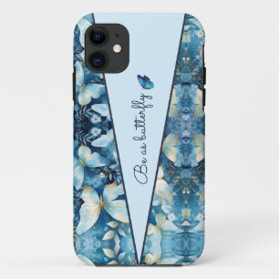 Funda Para iPhone 11 Estuche para iPhone con mariposa azul