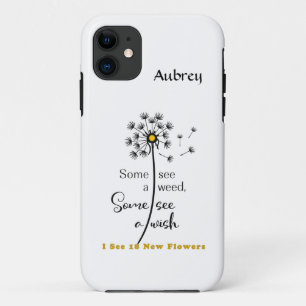 Funda Para iPhone 11 Estuche para iPhone con mensaje Dandelion & Care