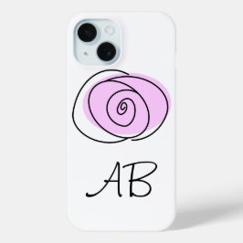 Funda Para iPhone 15 Estuche para iPhone con monograma Lilac Rosa