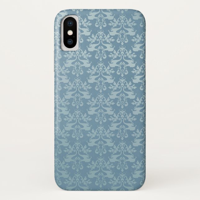 Funda De Case-Mate Para iPhone Estuche para iPhone con motivos azules para damasc (Reverso)