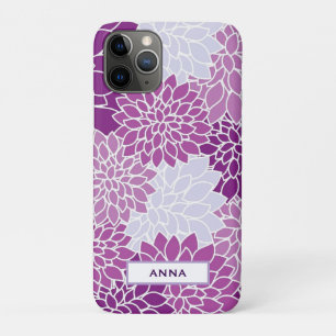 Funda Para iPhone 11 Pro Estuche para iPhone con patrón de flor púrpura per