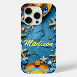 Funda Para iPhone 15 Pro Estuche para iPhone con tema de playa personalizad