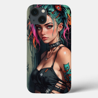 Funda Para iPhone 13 Estuche para iPhone Cyberpunk Anime Chica