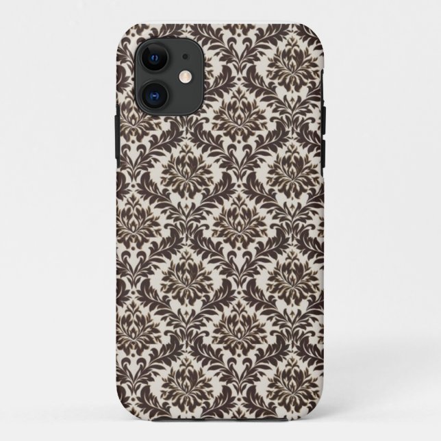 Funda De Case-Mate Para iPhone Estuche para iPhone Damask de Brown (Reverso)