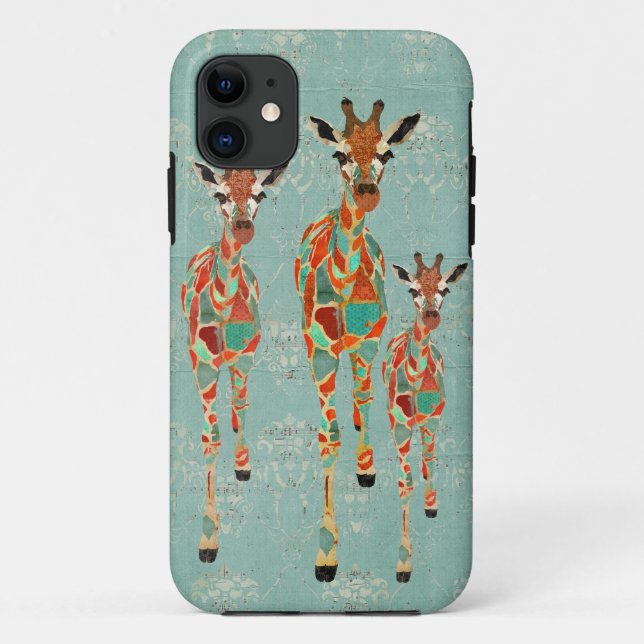 Funda De Case-Mate Para iPhone Estuche para iPhone de Azure & Amber Giraffes (Reverso)