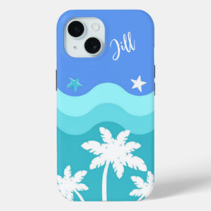 Funda Para iPhone 15 Estuche para iPhone de Brisa Tropical Oceánica y P