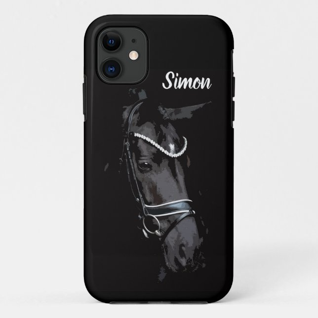 Funda De Case-Mate Para iPhone Estuche para iPhone de Carreras de caballo negro (Reverso)