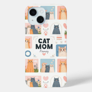 Funda Para iPhone 15 Estuche para iPhone de "Cat Mom" para personalizad