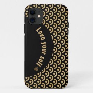 Funda Para iPhone 11 Estuche para iPhone de círculo dorado de patrón