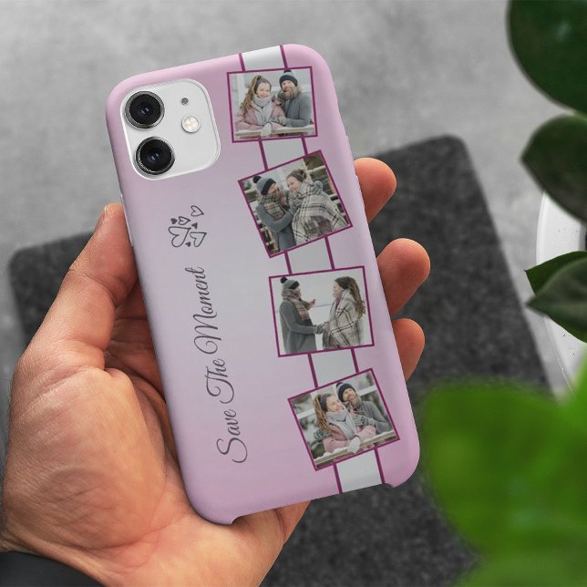 Funda De Case-Mate Para iPhone Estuche para iPhone de Collage (Collage lovely Couple 4 Photo iPhone Case)