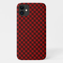 Estuche para iPhone de color rojo y negro de búfal